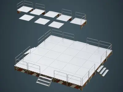 Stage Platform 1A Low-poly 3D model