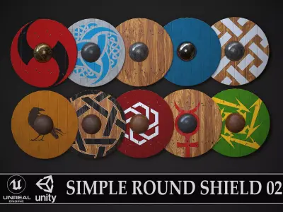 Round Shield02 Low-poly 3D model
