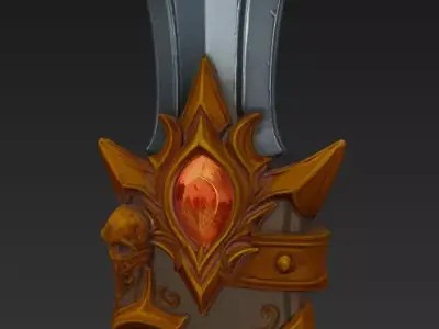Cursed Flame Sword - Fantasy Weapon  3D model