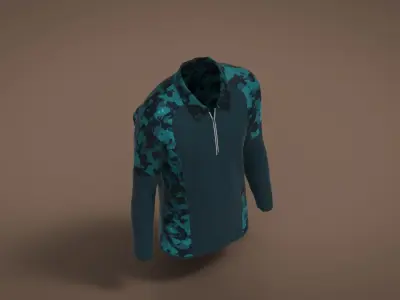 Military Outfit - T-shirt Low-poly 3D model 19