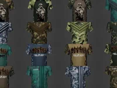 100 Military Soldier Clothing T-shirt Mega Pack