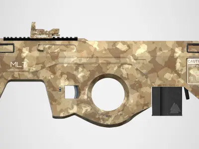 SCIFI Bullpup Low-poly 3D model
