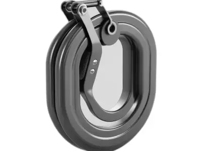Modern Industrial Carabiner Hook Low-poly 3D model