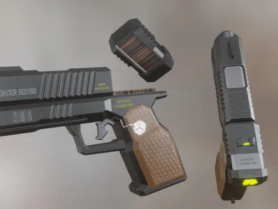 Enforcer gun Low-poly 3D model