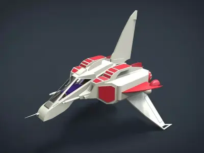 Lizard King SpaceShip Low-poly 3D model
