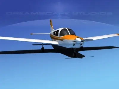 Piper Warrior II 3D model 8