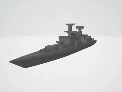 Alistair class guided missile destroyer 3D print model