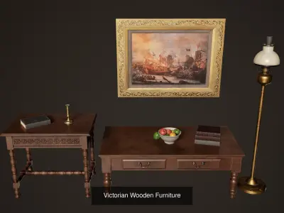 Victorian Sofa Set and Furniture 3D Model Pack