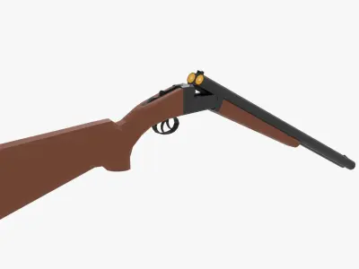 Double barrel shotgun Low-poly Low-poly 3D model
