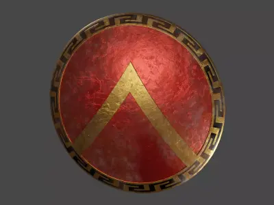 Ancient Greek City State Shield - Sparta 3D model