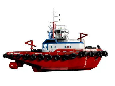 Tugboat lowpoly Low-poly 3D model