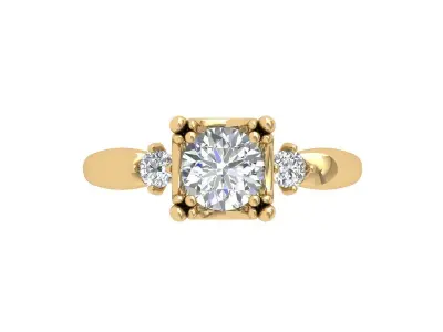 Solitaire Engagement Ring 3D print model 70