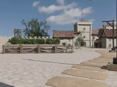 Medieval Castle Town Model 3D model purchase