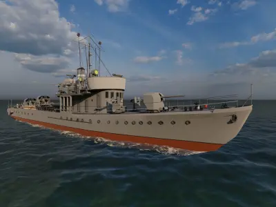 Frigate type-Warship 3D model from CGTrader