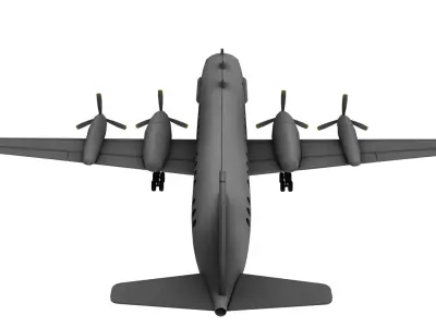 Lowpoly IL-20 Coot-A Airplane 3D Model Low-poly 3D model