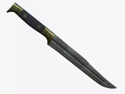 French WWI Butcher Knife Low-poly 3D model