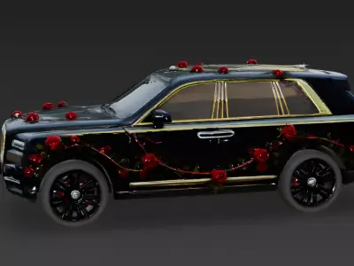Gothic Rose Luxury SUV 3D Model Low-poly 3D model