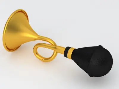 Vintage Vehicle Horn Gold 01 3D model