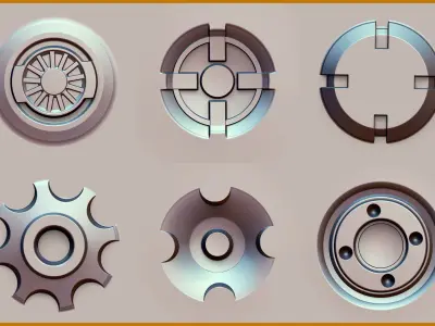 Hard Surface VDM Brushes and Alpha Vol 1 3D model