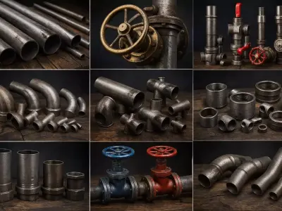 Industrial Pipe Kitbash Pack Low-poly 3D model
