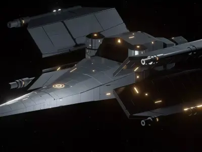 Hunter VI Spaceship Low-poly 3D model