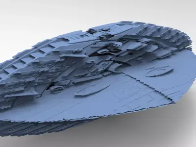 Art Deco Sci-Fi Disk Ship 1 3D model