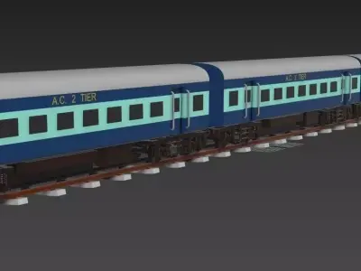 Indian Railway AC Coach Free low-poly 3D model