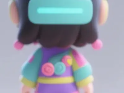 Cyber - Cute Girl 3D model