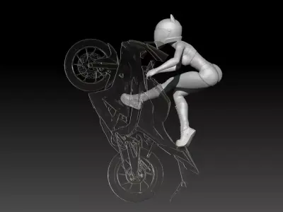 superbike short girl ride 3 3D print model