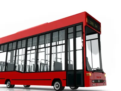 Bus cartoon style 3D model 3D model