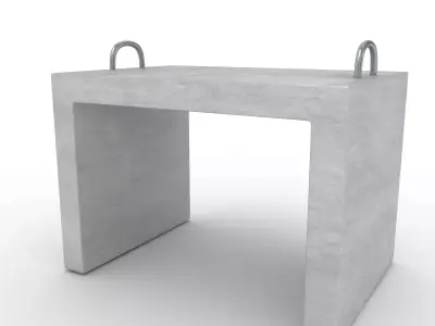 Industrial Concrete Block 3D model purchase