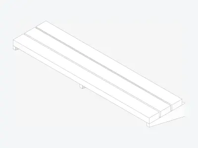 Seat - Bench - Integral Low-poly 3D model