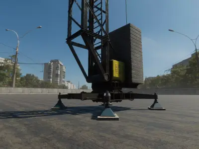 Construction Tower Crane Low-poly 3D model