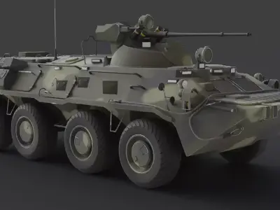 BTR 80A Armored Personnel Carrier Free low-poly 3D model