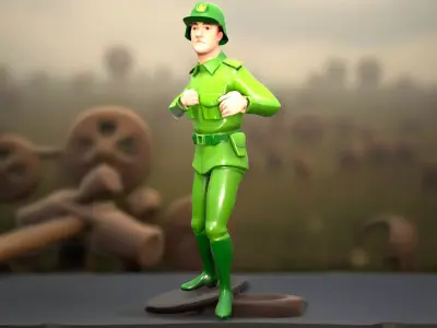 Green Soldier Character model pack Low-poly 3D model