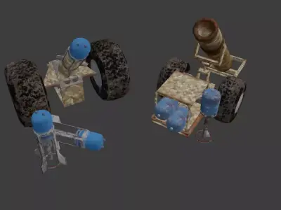 Hell Cannon Pack  Low-poly 3D model