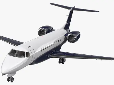 Private Jet Embraer Legacy 650E Rigged 3D model