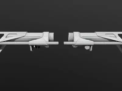 Maxim Defense CQB7 AR15 Collapsible Buttstock Low-poly 3D model