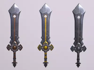Sword set Low-poly 3D model purchase