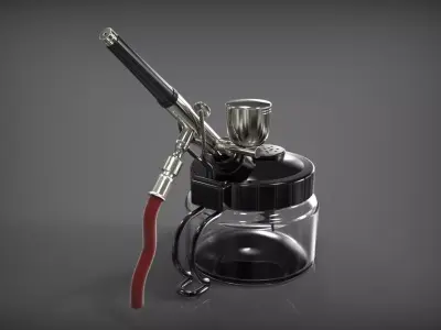 Airbrush spray bottle with hose 3D model