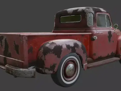 Vintage Rusty Pickup Truck 3D Model 3D model 18