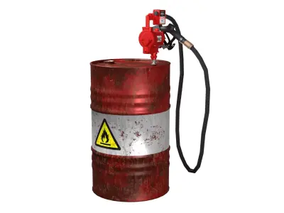 Oil Barrel Low-poly 3D model 12