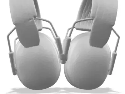 Earmuff white mesh obj 3d model Free 3D print model