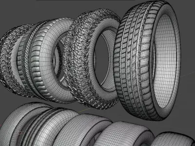Realistic Car Tyre 3D Model  Vehicle Wheel Asset Low-poly 3D model