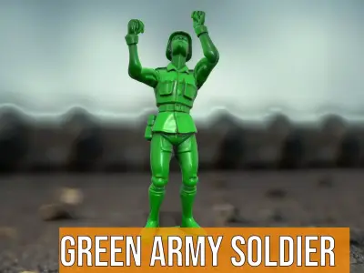 Green Army Soldier model pack Low-poly 3D model