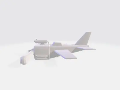 War propeller plane Low-poly 3D model