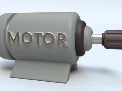 Motor - Rigged Low-poly 3D model