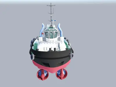 Tugboat Low-poly 3D model