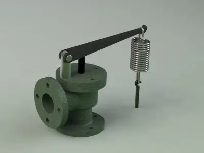 Spring Loaded Relief Valve Free 3D model