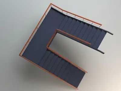 Stair letter f 3D model